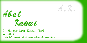 abel kapui business card